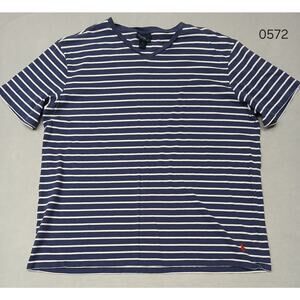 Polo Ralph Lauren XXL V-Neck Cotton Comfort Fit Stretch Blue & White Striped...